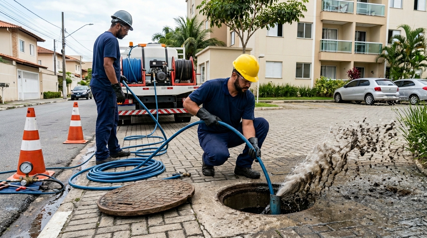 Desobstrução com Alta Pressão na Comprida, Teresina‑PI