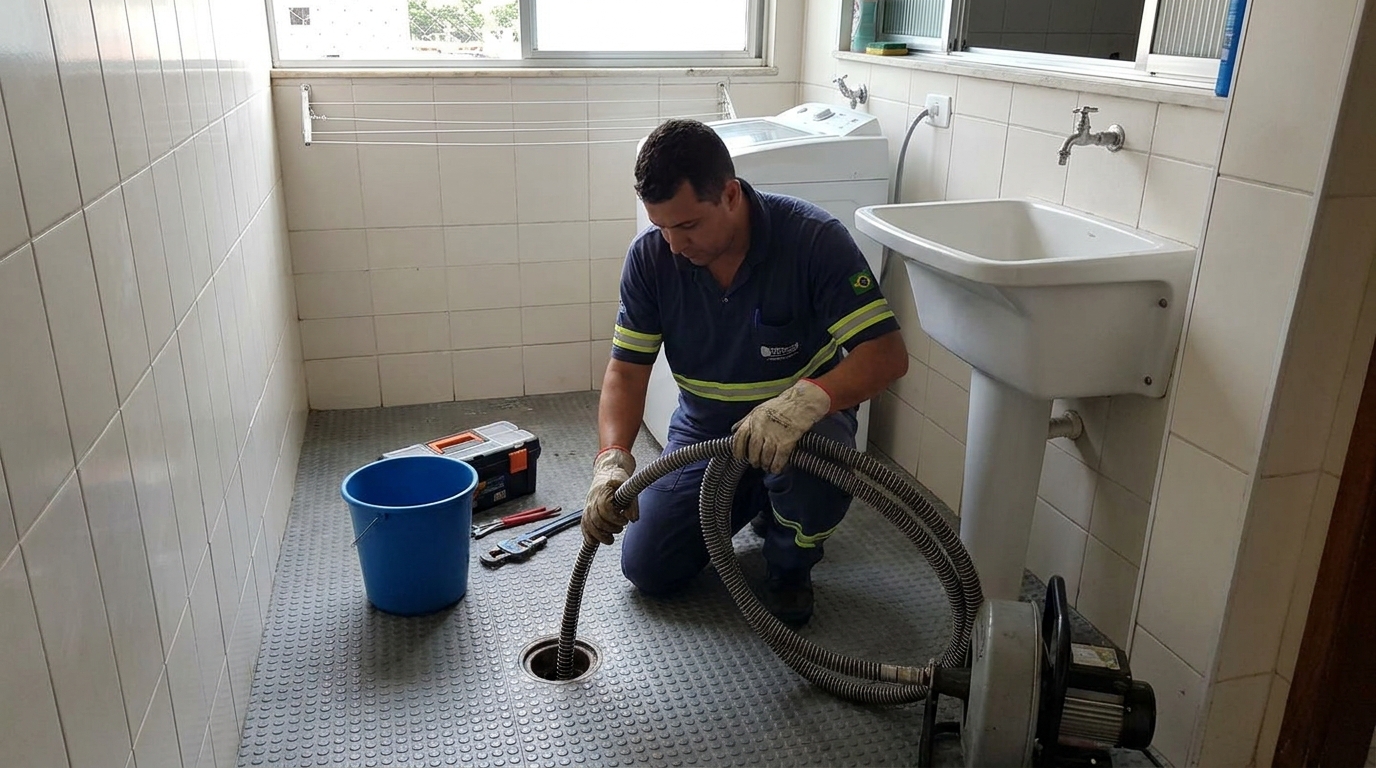 Desobstrução na Cozinha na Comprida, Teresina‑PI