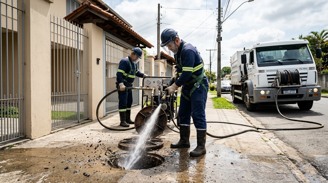 Limpeza de Tubulação com Hidrojato na Comprida, Teresina‑PI